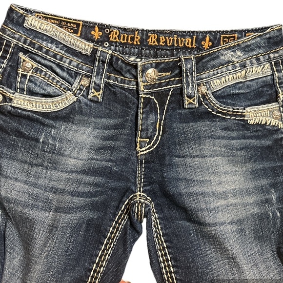 Gently Used Rock Revival (Buckle) Roza Easy Boot Women’s Jeans Waist Size 25x30 - Picture 7 of 16